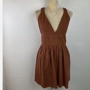 Abercrombie & Fitch Rust Linen Skort Dress Size MEDIUM TALL, NWT